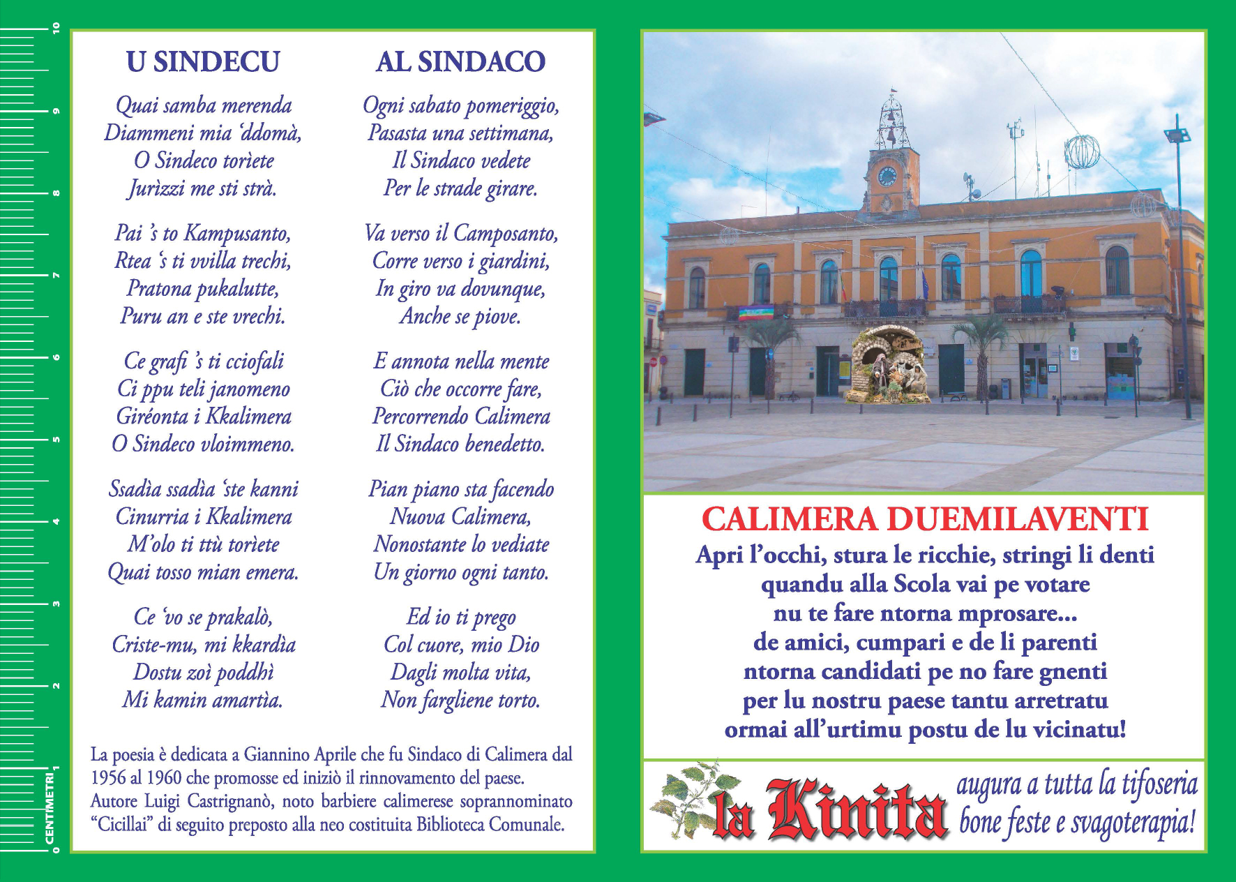 Scarica il calendario della Kinita 2020